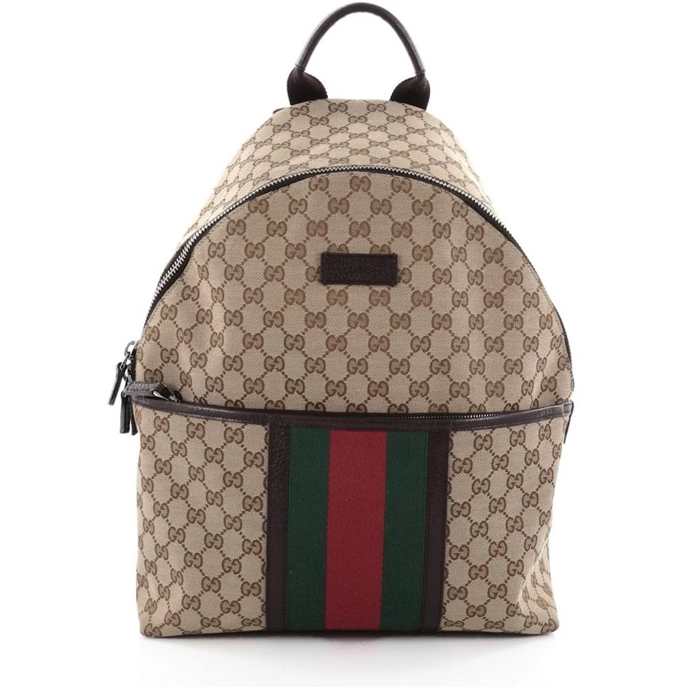 Gucci Monogram Leather Web Backpack - image 7